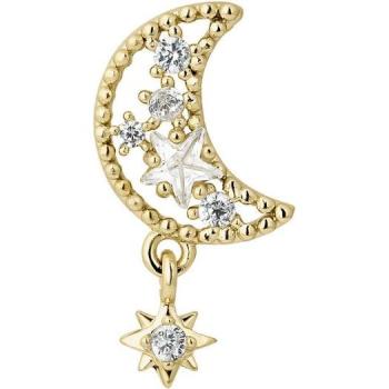 Piercing Luna de Plata 925 con Baño de Oro 18k