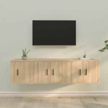 Set de Muebles para TV 3 Piezas en Madera Contrachapada Color Roble Sonoma