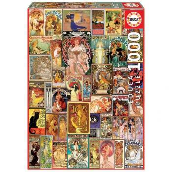 Puzzle 1000 piezas Collage Art Nouveau 19258 de Educa