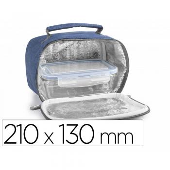Bolsa Térmica Porta Alimentos IBILI con Recipiente de Vidrio Incluido - Azul