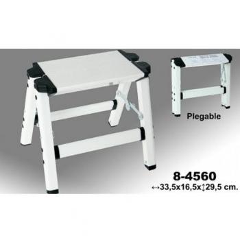 Supernova Decoracion-Tabuerte plegable de aluminio color blanco .Medidas 33,5*16,5*29,5cm