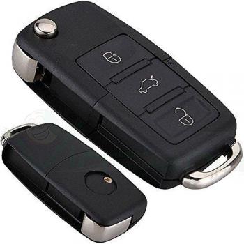 Funda para llave mando de coche Carcasa rígida 3 botones coche Compatible con Volkswagen Golf GTI polo GTI Passat Bora Jetta Beetle, Sharan, Touran, Tiguan, Touareg, Scirocco WG1