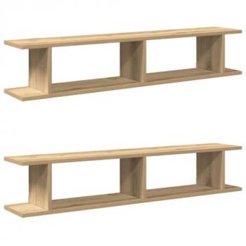 Estante Pared 2uds Madera Ingeniería Roble Artisian 105x18x20cm