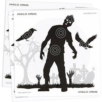 50 dianas de papel para tiro con pistolas de aire, temática zombie de 14 x 14 cm