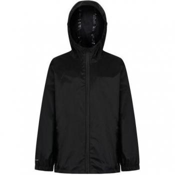 Chaqueta Impermeable Regatta para Niños/Niñas - Resistente al agua, transpirable, con capucha ajustable, cierre frontal con cremallera, puños elásticos, material ligero y duradero