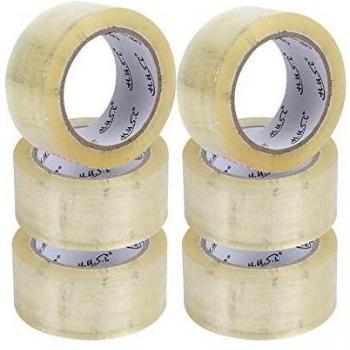 HUSL 6 Rollos Cinta de embalaje Transparente 48mm*100M para paquetes, transporte, Mudanzas Extrafuerte y Resistente Cinta Embalar adhesiva, Precinto adhesivo embalaje