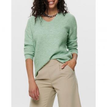 Jersey Only manga larga cuello pico verde 15204588