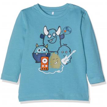 NAME IT Nbmolsil LS Top, Camisa Manga Larga para Bebés, Azul