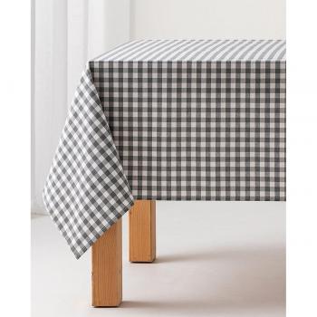 Mantel antimanchas cuadros vichy gris oscuro
