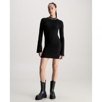 Calvin Klein Jeans - Vestido mujer 100% algodón cuello perkins