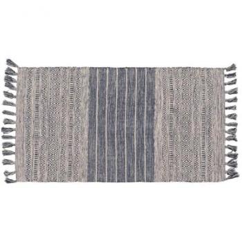 Alfombra Azul Blanco 70 % algodón 30 % Poliéster 80 x 150 cm