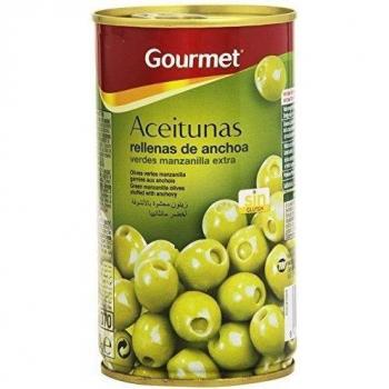 Gourmet - Aceitunas Verdes Manzanilla Extra Rellenas de Anchoa - 150g
