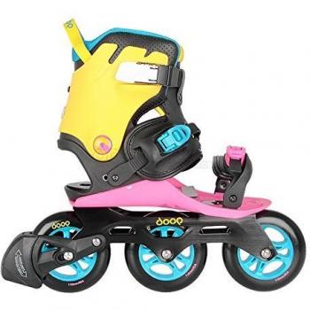 Powerslide Doop Swift III Patines en línea, schwarz-pink-gelb, 43-49