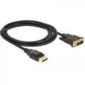 DeLOCK 85313 Adaptador de Cable de Vídeo DisplayPort a DVI-D 2 m Negro