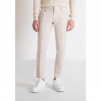 Slim Fit Cotton Modal Stretch Chinos for Men - White, Size XL