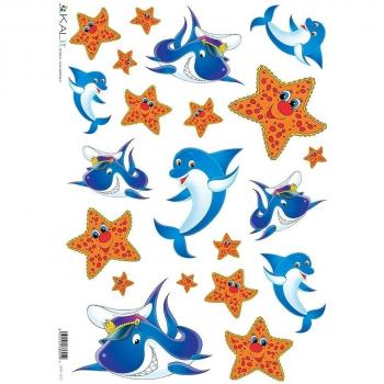 Accademia del Decoupage 32 x 45 cm de papel de arroz para diseño de delfín y estrellas de mar