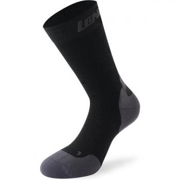 Calcetines de compresión de media altura Lenz 7.0 Merino - Color Negro, Tallas 45-46-47, Material: Mezcla de lana merino, Diseño: Media altura, Función: Compresión para