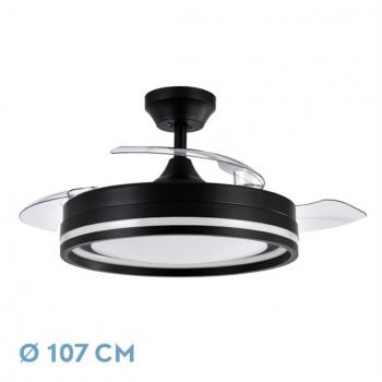 Ventilador DC Cerrato Negro 72W 3 Aspas Desplegables