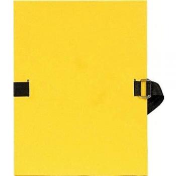 Carpeta con lomo extensible cierre mediante cinta y gancho corredor con muescas - Tamaño: 24x32 cm - A4 - Amarillo, cartón