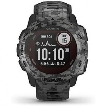 Garmin Instinct Solar, Solar-powered Rugged Outdoor Smartwatch, Built-in Sports Apps and Health Monitoring, Graphite Camo