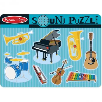 Puzzle Sonoro de Instrumentos Musicales Melissa & Doug - 8 Piezas, Juguete Educativo de Madera para Niños a Partir de 2 Años