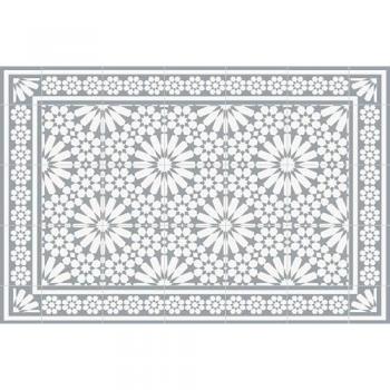 Alfombra de Vinilo Samara Gris Claro 66x100 cm, Estilo Baldosas