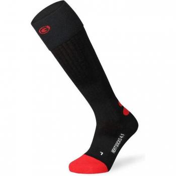 Calcetines calefactables Lenz 4.1 con capucha para dedos - Negro Rojo (Tallas 35-38)