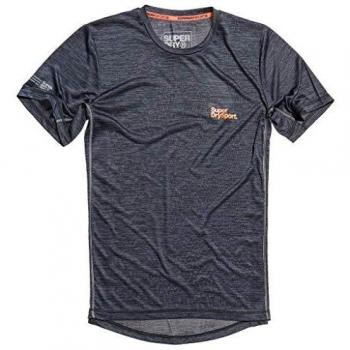 Superdry Active - Camiseta de Entrenamiento, Steel Grey Space Dye