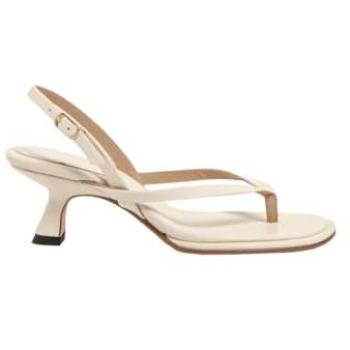 Sandalias de tacón Neosens para mujer en piel beige con hebilla, altura de 6 cm, modelo S3166