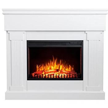 Chimenea eléctrica Varma Blanca con marco de madera efecto fuego 1500 W