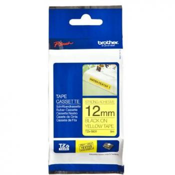 Brother TZeS631 Cinta Laminada Superadhesiva de 12mm x 8m, Amarillo sobre Negro