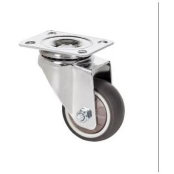 RUEDA GIRATORIA CON PLACA Y GOMA GRIS 40MM