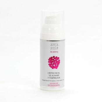Crema facial de azahar y frambuesa 50 ml de crema - Amapola - Hidratación y nutrición profunda para pieles secas y sensibles - Sin perfume - Ingredientes ecológicos, naturales y veganos