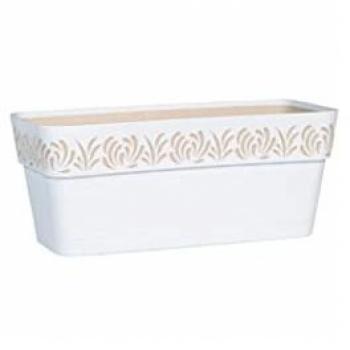 Jardinera autorriego Stefanplast Balcón Opera Gaia 30cm Blanco, Polipropileno, dimensiones 30 cm de largo, incluye sistema de autorriego