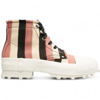 CAMPERLAB Traktori Ankle Boots - Men's Red/Beige/Black Size 44/10.5 Cotton Fabric