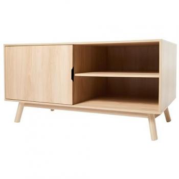 Mueble de TV con Almacenaje Flip de Madera Beis 100x40x50 cm