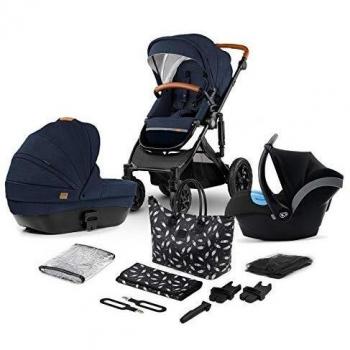 Kinderkraft Carrito Bebé 3 en 1 PRIME 2020, Silla de Paseo, Silla Coche, Azul