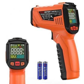 Termómetro infrarrojo, PeakMeter Termómetro láser digital portátil, Pistola de temperatura sin contacto de lectura instantánea -50 ℃ ～ 550 ℃ con pantalla LED en color Termómetro industrial