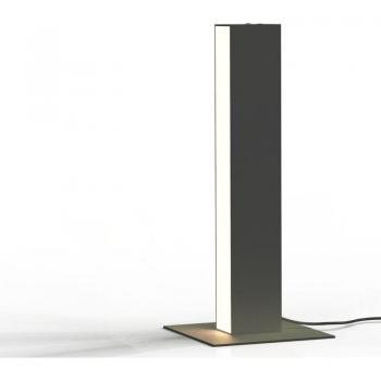 Lámpara de mesa Linear Lumicom, tira LED integrada, 7W, 4000K, metal, piel de vaca roja, H30cm