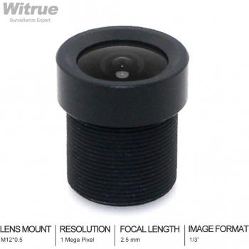 Lente CCTV 2.5mm M12 Montaje 1/3 F2.0 138 Grados para Cámara de Seguridad