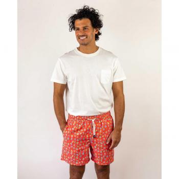 Scotta 1985 Bañador cordón en color rosa frambuesa con diseño de bermuda para hombre