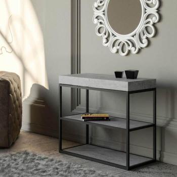 Consola Extensible Plano Premium 90x40/300 cm Cemento Estructura Antracita