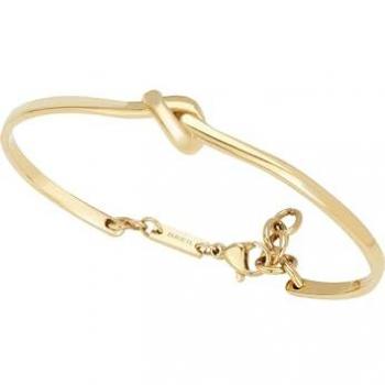 Pulsera Rígida de Acero IP Dorado para Mujer, Diseño Minimalista en Forma de Nudo, Talla Pequeña 44-56 cm, Ideal para Regalo - Breil B&ME Mod. TJ3335