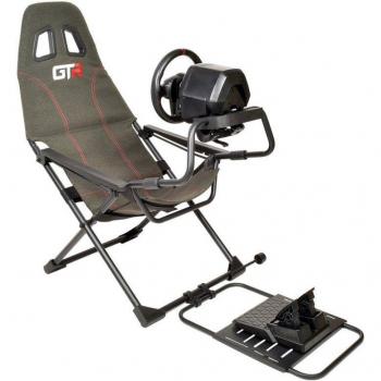 Silla gaming plegable Indeca SMART GTR Cockpit Negro con soporte para volante y pedales