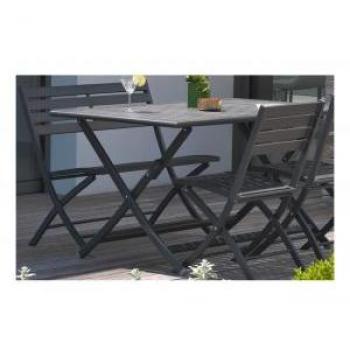 Mesa de jardín plegable de aluminio gris antracita Dcb Garden