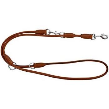 Kerbl Roma Round-Leather Guide Leash, 200 cm, Cognac