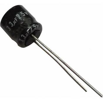 AERZETIX: 20 x condensadores electrolíticos radiales 33µF ± 20% 25V THT 105°C 1000h Ø6.3x7mm