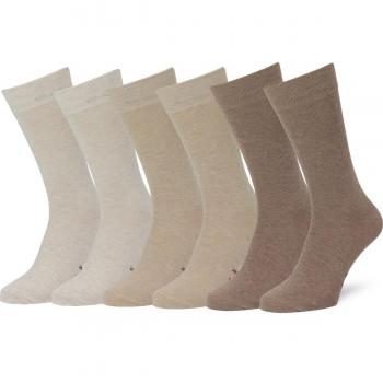 Easton Marlowe 6 PR Calcetines Lisos Negros Hombre, Algodón Peinado - 6pk #3-5, Trigo/Arena/Gris Pardo mezcla - 39-42 talla de calzado UE