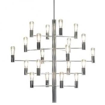 Plafón Suspendido Manola Multi Brazo Cromado 20x E14