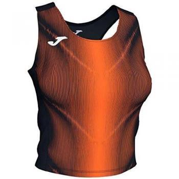 Joma Olimpia Top Señora, Niñas, Negro-Naranja, XS